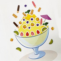 영아 유아 빙수 꾸미기 스티커 워크북 활동지 엄마표 미술 자료 언어발달 사고력 놀이 교구, 3. 딸기