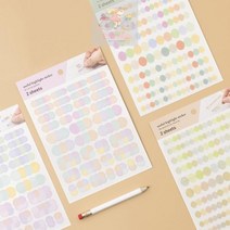 바이풀디자인 유스풀 하이라이트 스티커 반투명, 01 서클 파스텔