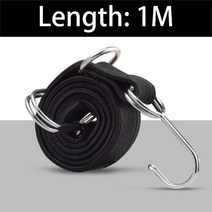 옷걸이줄 차량행거로프고무줄 짐 로프 코드 후크 자전거 타이 지붕 랙 스트랩 고정 밴드 오토바이 액세서리, 01 Black 1M
