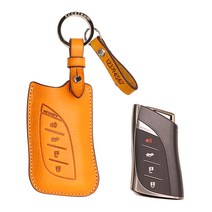[에첼소] 2018 2019 렉서스 ES300H LS LC500 스마트키케이스 자동차키홀더 각인포함 키홀더, 머스타드