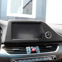 JS automotive 그랜저IG 내비게이션 테두리 흠집방지 보호 커버 패널 카본 랩핑 마스크 실내 튜닝 악세사리 스티커, 1세트, 헤어라인실버(유광)