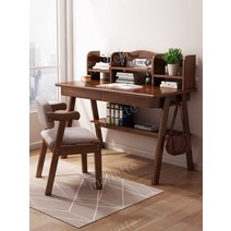 1인실 독서실 책상 원목책상 1인 스터디룸 스터디카페 책상, 1.0m업그레이드모델+책장[로그컬러]