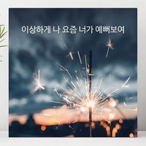 셀러허브 이상하게 나 요즘 너가 예뻐보여 감성 글귀 액자 3호, 3호(22x22cm)／프레임액자(흰색)