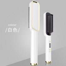 적외선 온열기 찜질기 마사지기 헤어 스트레이트닝 브러시 빠른 가열 빗 컬링 아이언 스타일러 전기 LCD, 01 CN, 07 Light Blue New_01 CN