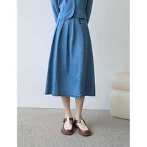 데님 셔츠 코트 스커트 정장 여성용 가을 퍼프 슬리브 탑 하이 웨이스트 캐주얼 여성 투피스 세트
