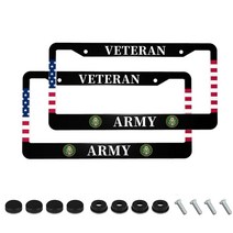 2피스 산악 번호판 프레임 나이트 마운틴 홀더 알루미늄 금속 자동차 액세서리 맞춤형 장식 미국 캐나다 표준 커버 남성 여성용 구멍 2개 666432, Veteran