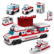 [알꿀밤-레고호환블럭-팩] E의료 엠뷸런스 세트 팩E, 혼합