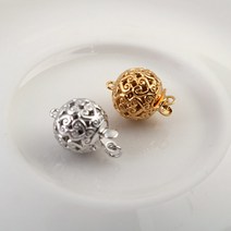 [8-681-17]순은부자재 실버클래습 문양볼 10mm 실버925 1쌍