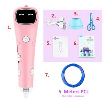 저온 3d펜 3d프린터 가정용 고학년선물 디스플레이, B Pink With 5m PCL