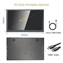 터치 디스플레이 10.1 인치 휴대용 모니터 2560x1600IPS 스크린 10 LCD 금속 PC 보조, 1024x600, 1개