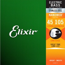 Elixir 엘릭서 나노웹 베이스 기타줄 45 100 105 4현 5현 (게이지선택), 스테인레스 4현 50-105[14702]