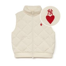 MLB 엠엘비 여성 하트 패딩 조끼 NY D.Cream 3FDVH0136-50CRD