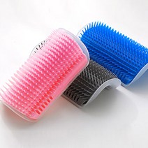1+1 빅사이즈 고양이 대형빗 부착용 셀프 그루밍 그루머 브러시 캣닢증정, 블루1개+랜덤1개