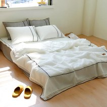 [르헤브] 나플나플 뱀부 시어서커 누빔이불 베개세트 (Q퀸)