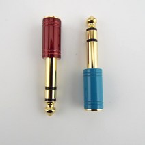 어댑터 커넥터 6.5 잭-3.5mm 6.35mm 수 스테레오 암 잭 AUX 오디오 헤드폰 앰프 마이크, 02 blue_02 4개