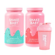 쉐이크베이비 단백질 다이어트 식사대용쉐이크 2입+보틀세트, 1세트, 민트초코맛750g+피치요거트맛750g+핑크보틀1개