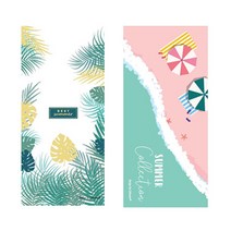 캘리웨이브 대형 비치타올 2개 세트 해수욕장 워터파크 호텔 리조트 수영장 물놀이 수건, 몬스테라+핑크샌드, 1세트