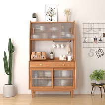 부엌장 카페장 낮은그릇장 커피머신장 레트로 캐비닛 우드 앤틱 찻장(1), 0.85m 상부 캐비닛 + 하단 캐비닛