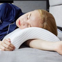 톡톡창고 U 낮잠베개 책상 베개 쿠션 사무실 숙면 메모리폼 라텍스 기능성 수유 쿠션 팔베개, 화이트