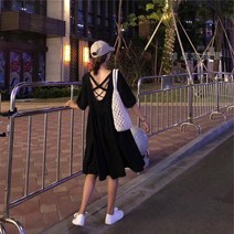 등파인 뒷트임 시원한 원피스 여름 백리스 A라인 V넥 프렌치 편한 심플 빈티지 연예인 코디