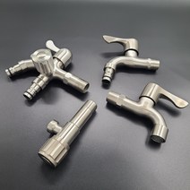 INOX 수전모음 스텐수도꼭지 스텐앵글밸브 세탁기꼭지 카플링꼭지, 스텐관붙이앵글밸브, 1개