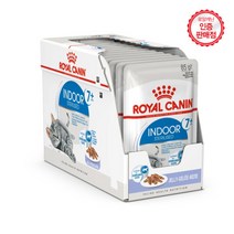 로얄캐닌 캣 습식사료 젤리소스 인도어 7세 파우치 X 24개 고양이사료