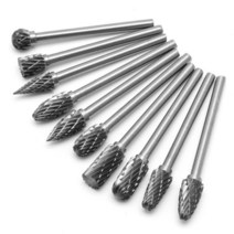 10pcs 3x6mm 샹크 드로잉 텅스텐 카바이드 밀링 커터 로터리 툴 버 더블 로터리 드레 멜 금속 목재 전기 그, 한개옵션0