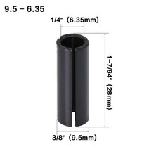 금속 목공 밀링 커터 비트 고정밀 어댑터 콜렛 생크 CNC 라우터 공구 8mm ~ 6mm 홀더 변환 척 137451, 9.5mm  6.35mm