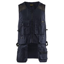 BLAKLADER 남성용 립스톱 캥거루 메시 작업 조끼 유틸리티 포켓 포함, Small_Navy Blue