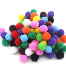 [홈앤스쿨] 칼라 뿅뿅이 (20mm) 폼폼이 솜방울 단색 혼합색상 일반, 주황