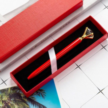 [신혼일기] 보석펜 보석 볼펜 큐빅 다이아 홍보 판촉 답례품 각인 인쇄, 종이박스케이스(보라)