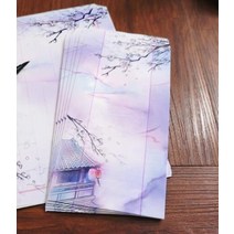 서예 화선지 캘리그라피 연습용 한국화 한지 8pcs 11x22cm 귀여운 스타일 빈티지 종이 봉투 및 편지 세트 만년필 쓰기 종이, 8pcs 봉투