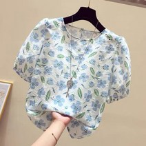 빅사이즈 어깨 더블 봄여름 블라우스 여행용 오피스 빈티지 셔츠 루즈핏 사랑스런 아사면
