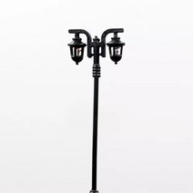 미니어처 가로등 모형 2구 전선 불빛 LED 밤 표현 전구 연결 피규어 장식 디오라마, 단품