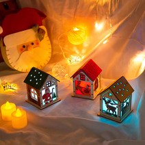 크리스마스 등 만들기 전등갓 조명등 미니스탠드, 하트산타