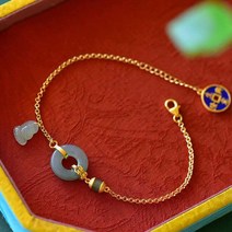 하이퀄리티 고대 골드 S925 스털링 실버 상감 천연 헤티안 옥 얼음 왁스 종류 에메랄드 재스퍼 장식 여성