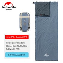 슬리핑 백 입는침낭 침랑 Naturehike-LW180 방수 초경량 접합 침낭 봉투형 캠핑 하이킹, CN, [02] Blue - 190x75cm