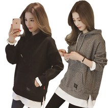 리더스타 여성티셔츠 블랙+그레이 2장 루즈핏 긴팔티셔츠 맨투맨 여성긴팔티셔츠 라운드넥 긴소매