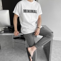 투맨스토어 남녀공용 스트릿 미니멀 오버핏 폴리스 크러쉬 반팔티(2color) 반팔 티셔츠