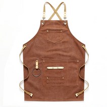 유니폼 남녀공용 캔버스 턱받이 가죽 주방용 앞치마 바리스타 바텐더 포켓 가정용 이발사 커