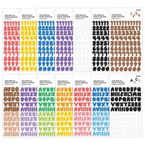 [홈앤스쿨] 양지사 더스페셜 포인트 스티커 알파벳 이니셜 숫자 번호, 넘버/옐로우