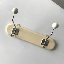 [꼭꼬핀2개] 우드 빈티지 코트랙 벽행거 모자걸이 옷걸이 벽걸이 후크, 2구 크림옐로우