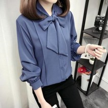 [바쿠]여성 빅사이즈 스카프 리본 라인 블라우스[3667mw01441g]