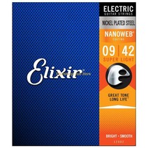 Elixir일렉트릭 기타 스트링 3 세트 폴리웹 나노웹 코팅 녹슬지 않는 일반 스틸 12000 12002 12052 12077, [02] 3PCS NANOWEB 0942
