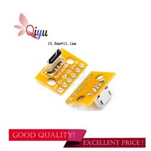 호환 수직 마이크로 usb 암 PCB 납땜 어댑터 보드 소켓 180 도 테스트 2 개