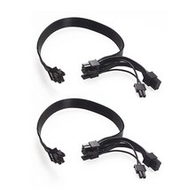 40CM PCIe 6핀 수 8핀 (6+2) PCIExpress 연장 케이블 어댑터 전원 공급 장치 그래픽 비디오 카드 채굴 카드용 2팩