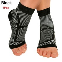 발목 압박 발바닥 근막염 양말 아킬레스 건염 통증 발 뒤꿈치 박차 통증 발 아치 지원, S/M, Black