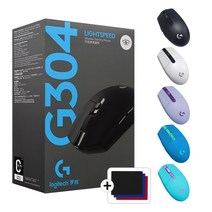 로지텍 G304 무선 마우스 게이밍 게임용 노트북 맥북 병행+마우스패드, 마우스패드+블랙