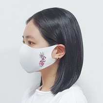 [예원콜렉션] 항균력 99.9% 빨아쓰는 면 마스크 귀안아픈 천마스크 항균마스크 나비 꽃 프린팅마스크 빠삐옹