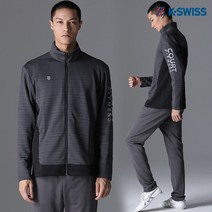 [케이스위스K-SWISS] 소매레터링 기모담보루 저지 집업 자켓